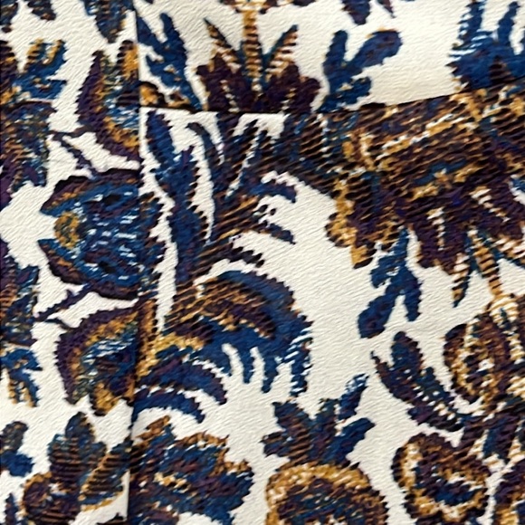 Anthropology Sanctuary long Sleeve Buttoned Blouse Floral Brown Blue on White S - Picture 8 of 10